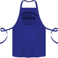 Property of My Awesome Wife Valentine's Day Cotton Apron 100% Organic Royal Blue