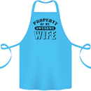 Property of My Awesome Wife Valentine's Day Cotton Apron 100% Organic Turquoise
