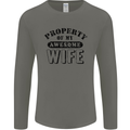 Property of My Awesome Wife Valentine's Day Mens Long Sleeve T-Shirt Charcoal
