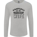 Property of My Awesome Wife Valentine's Day Mens Long Sleeve T-Shirt Sports Grey