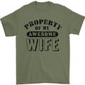 Property of My Awesome Wife Valentine's Day Mens T-Shirt Cotton Gildan Military Green