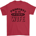 Property of My Awesome Wife Valentine's Day Mens T-Shirt Cotton Gildan Red