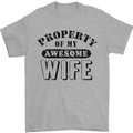 Property of My Awesome Wife Valentine's Day Mens T-Shirt Cotton Gildan Sports Grey