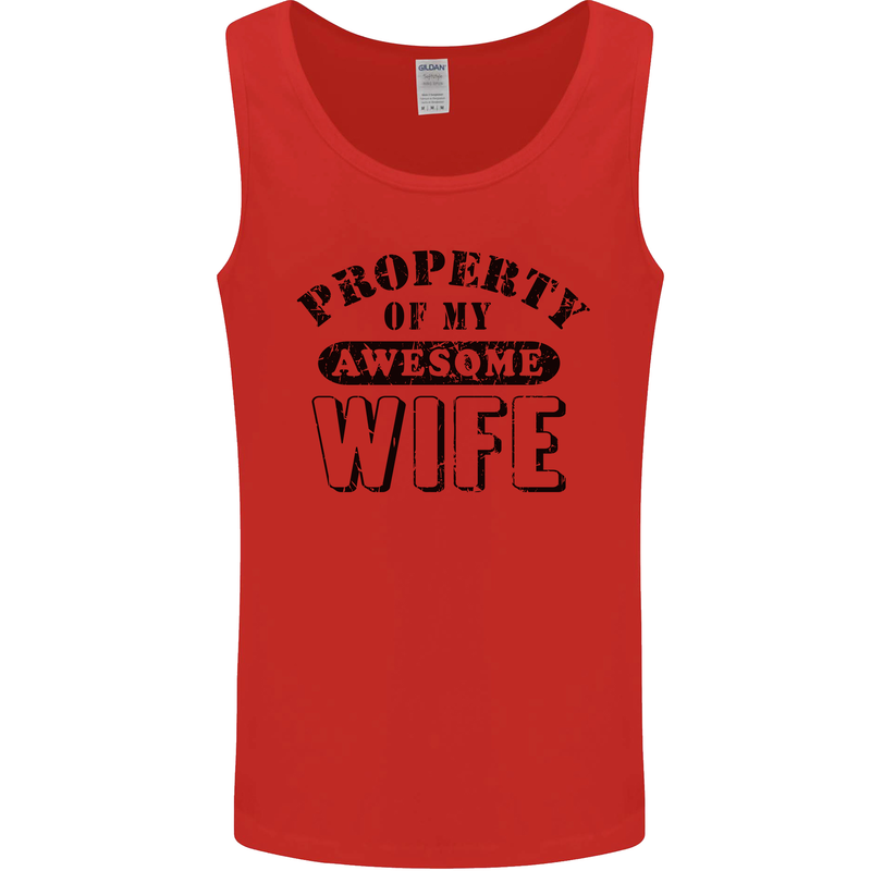 Property of My Awesome Wife Valentine's Day Mens Vest Tank Top Red