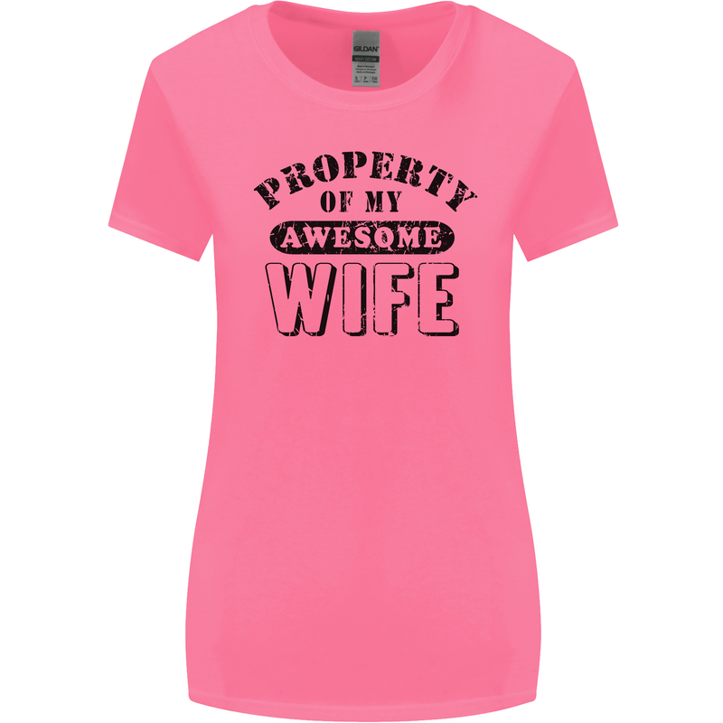 Property of My Awesome Wife Valentine's Day Womens Wider Cut T-Shirt Azalea