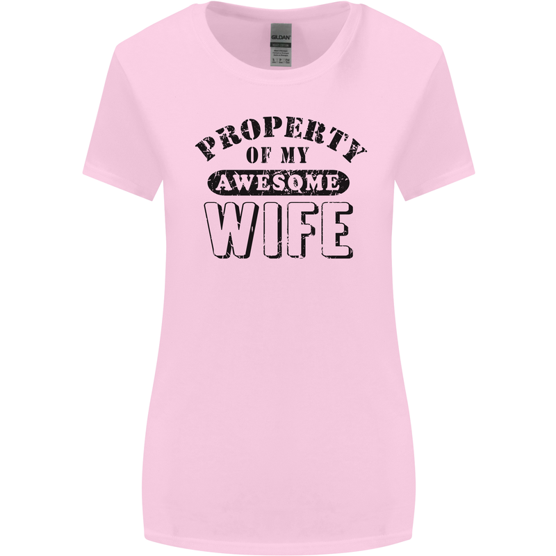 Property of My Awesome Wife Valentine's Day Womens Wider Cut T-Shirt Light Pink