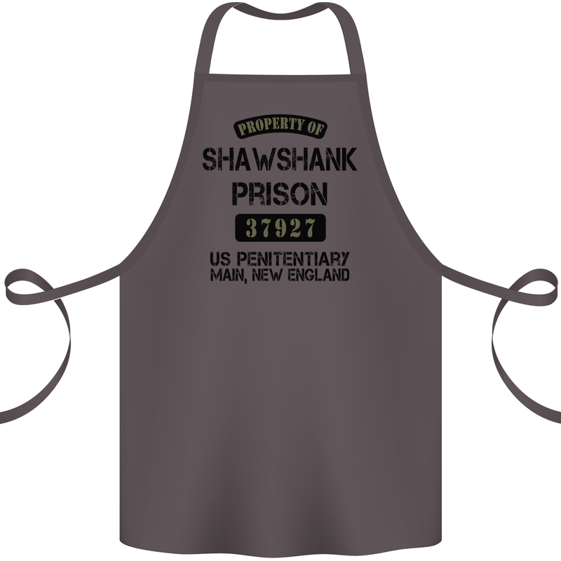 Property of Shawshank Prison Movie 90's Cotton Apron 100% Organic Dark Grey