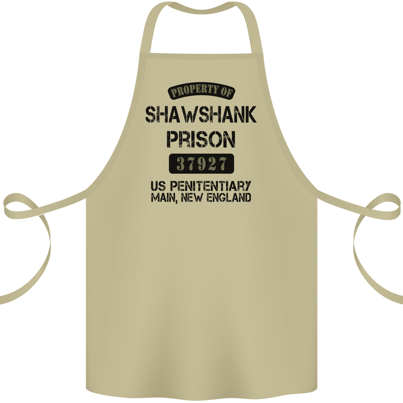 Property of Shawshank Prison Movie 90's Cotton Apron 100% Organic Khaki