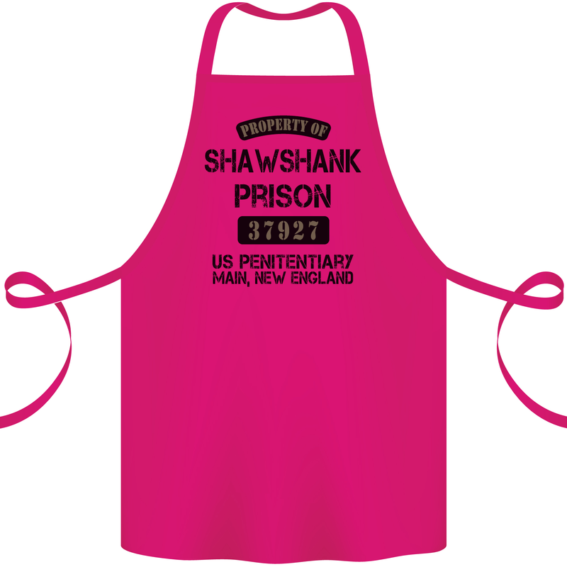 Property of Shawshank Prison Movie 90's Cotton Apron 100% Organic Pink