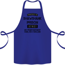 Property of Shawshank Prison Movie 90's Cotton Apron 100% Organic Royal Blue