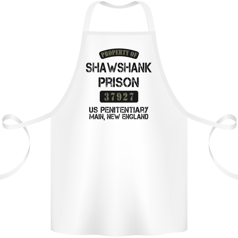 Property of Shawshank Prison Movie 90's Cotton Apron 100% Organic White