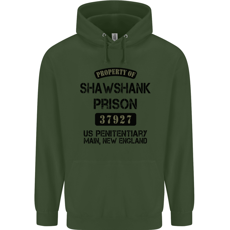 Property of Shawshank Prison Movie 90's Mens 80% Cotton Hoodie Forest Green