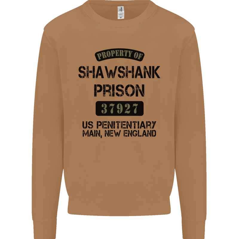 Property of Shawshank Prison Movie 90's Mens Sweatshirt Jumper Caramel Latte