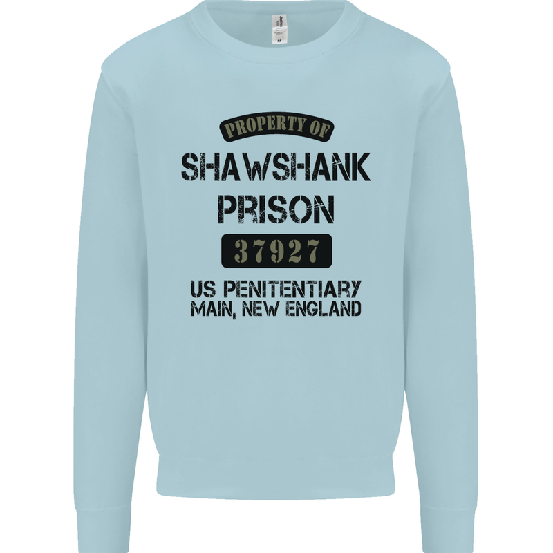 Property of Shawshank Prison Movie 90's Mens Sweatshirt Jumper Light Blue