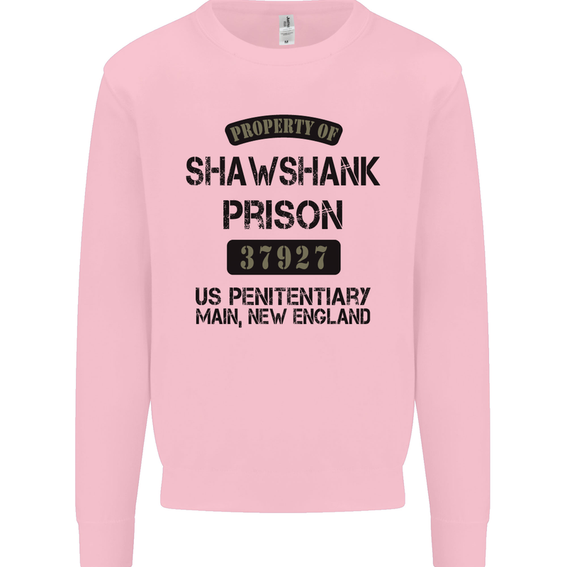 Property of Shawshank Prison Movie 90's Mens Sweatshirt Jumper Light Pink