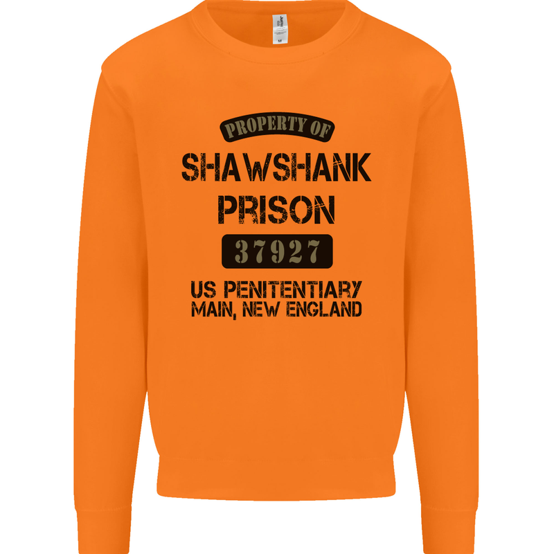Property of Shawshank Prison Movie 90's Mens Sweatshirt Jumper Orange