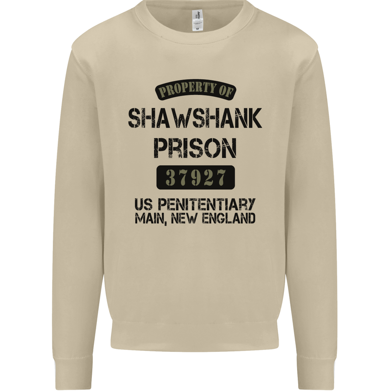 Property of Shawshank Prison Movie 90's Mens Sweatshirt Jumper Sand