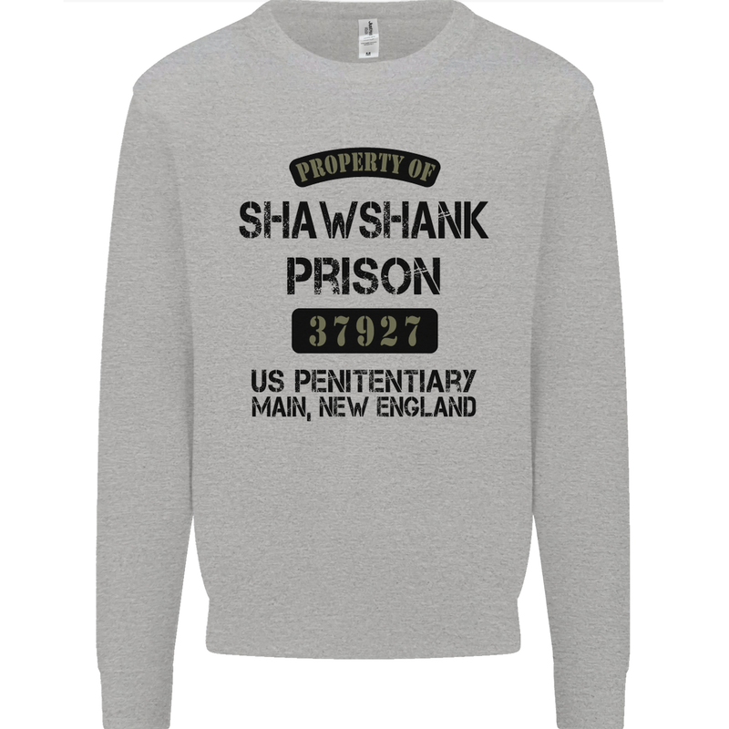 Property of Shawshank Prison Movie 90's Mens Sweatshirt Jumper Sports Grey