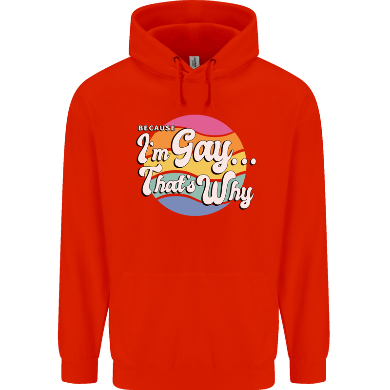 Proud To Be Gay LGBT Pride Awareness Childrens Kids Hoodie Bright Red
