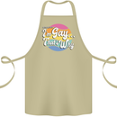 Proud To Be Gay LGBT Pride Awareness Cotton Apron 100% Organic Khaki