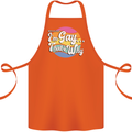 Proud To Be Gay LGBT Pride Awareness Cotton Apron 100% Organic Orange