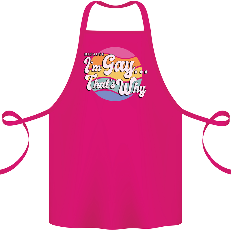 Proud To Be Gay LGBT Pride Awareness Cotton Apron 100% Organic Pink