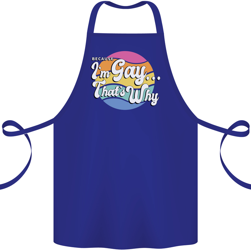 Proud To Be Gay LGBT Pride Awareness Cotton Apron 100% Organic Royal Blue
