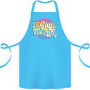 Proud To Be Gay LGBT Pride Awareness Cotton Apron 100% Organic Turquoise