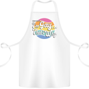 Proud To Be Gay LGBT Pride Awareness Cotton Apron 100% Organic White
