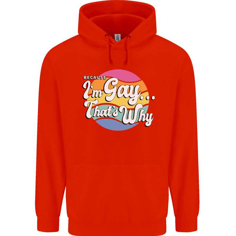 Proud To Be Gay LGBT Pride Awareness Mens 80% Cotton Hoodie Bright Red