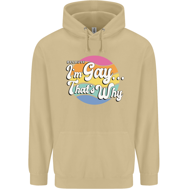 Proud To Be Gay LGBT Pride Awareness Mens 80% Cotton Hoodie Sand