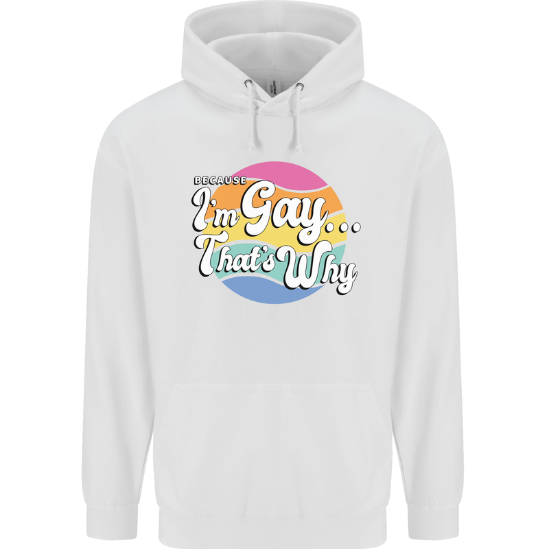 Proud To Be Gay LGBT Pride Awareness Mens 80% Cotton Hoodie White