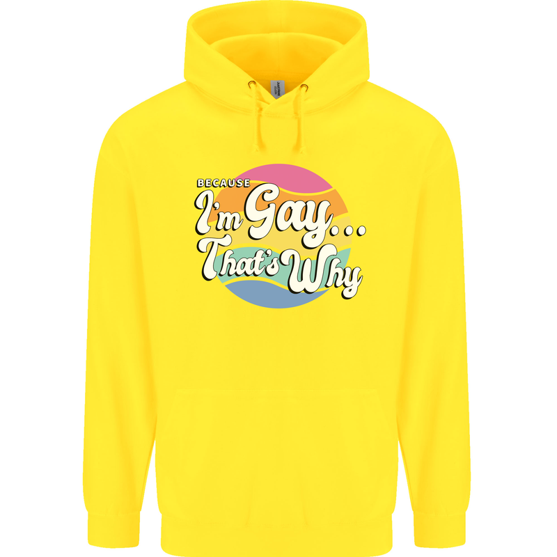 Proud To Be Gay LGBT Pride Awareness Mens 80% Cotton Hoodie Yellow