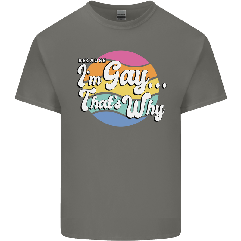 Proud To Be Gay LGBT Pride Awareness Mens Cotton T-Shirt Tee Top Charcoal