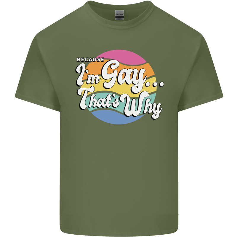 Proud To Be Gay LGBT Pride Awareness Mens Cotton T-Shirt Tee Top Military Green