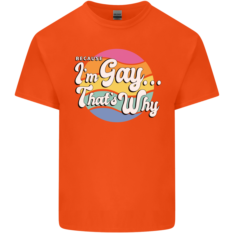 Proud To Be Gay LGBT Pride Awareness Mens Cotton T-Shirt Tee Top Orange