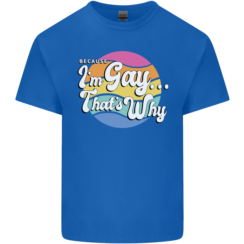 Proud To Be Gay LGBT Pride Awareness Mens Cotton T-Shirt Tee Top Royal Blue