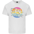 Proud To Be Gay LGBT Pride Awareness Mens Cotton T-Shirt Tee Top White
