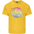 Proud To Be Gay LGBT Pride Awareness Mens Cotton T-Shirt Tee Top Yellow