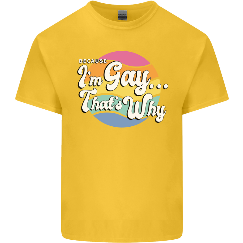 Proud To Be Gay LGBT Pride Awareness Mens Cotton T-Shirt Tee Top Yellow