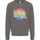 Proud To Be Gay LGBT Pride Awareness Mens Sweatshirt Jumper Charcoal