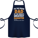 Proud World's Greatest Daughter Fathers Day Cotton Apron 100% Organic Navy Blue