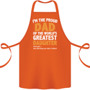 Proud World's Greatest Daughter Fathers Day Cotton Apron 100% Organic Orange