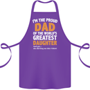 Proud World's Greatest Daughter Fathers Day Cotton Apron 100% Organic Purple