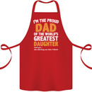 Proud World's Greatest Daughter Fathers Day Cotton Apron 100% Organic Red