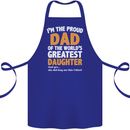 Proud World's Greatest Daughter Fathers Day Cotton Apron 100% Organic Royal Blue