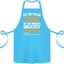 Proud World's Greatest Daughter Fathers Day Cotton Apron 100% Organic Turquoise