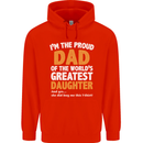 Proud World's Greatest Daughter Fathers Day Mens 80% Cotton Hoodie Bright Red
