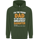 Proud World's Greatest Daughter Fathers Day Mens 80% Cotton Hoodie Forest Green