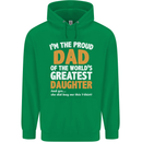 Proud World's Greatest Daughter Fathers Day Mens 80% Cotton Hoodie Irish Green
